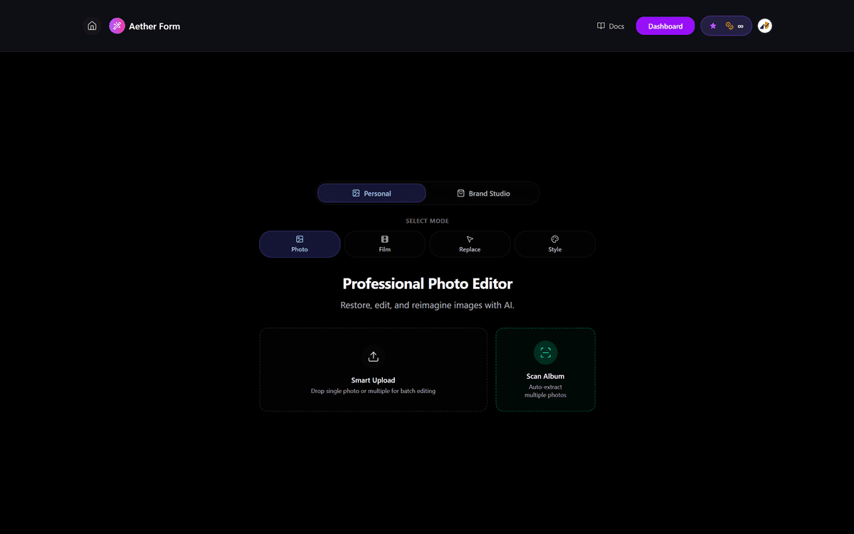 Choose Studio Mode & Upload Photo